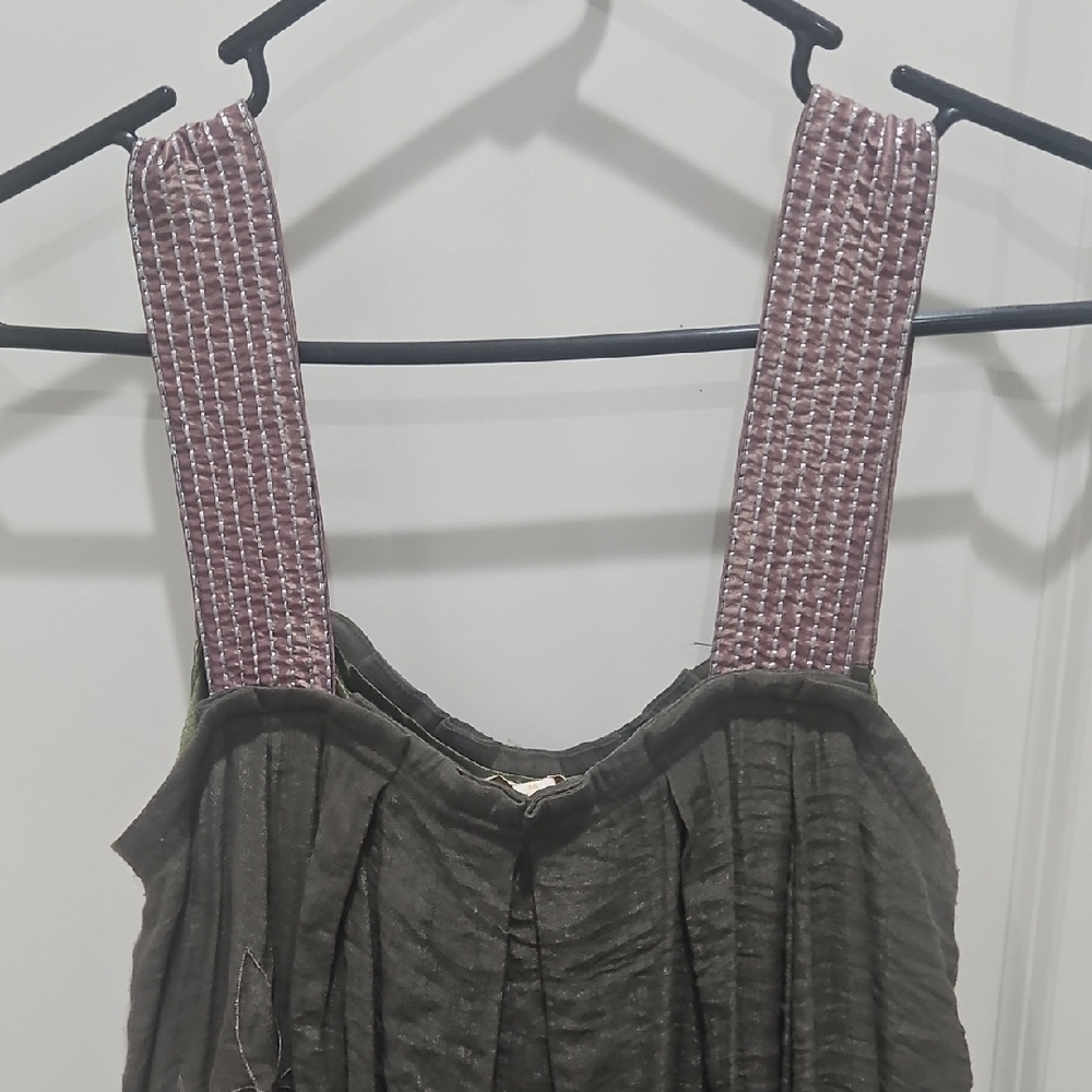 Ya Green Pleated Ruched Embellished Mini Sundress - Picture 4 of 6